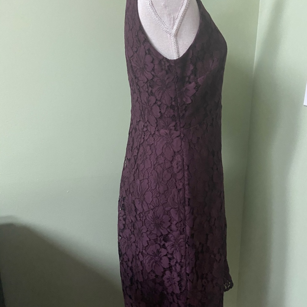 Ann Taylor Factory Burgundy Lace Sheath Dress - Picture 4 of 8